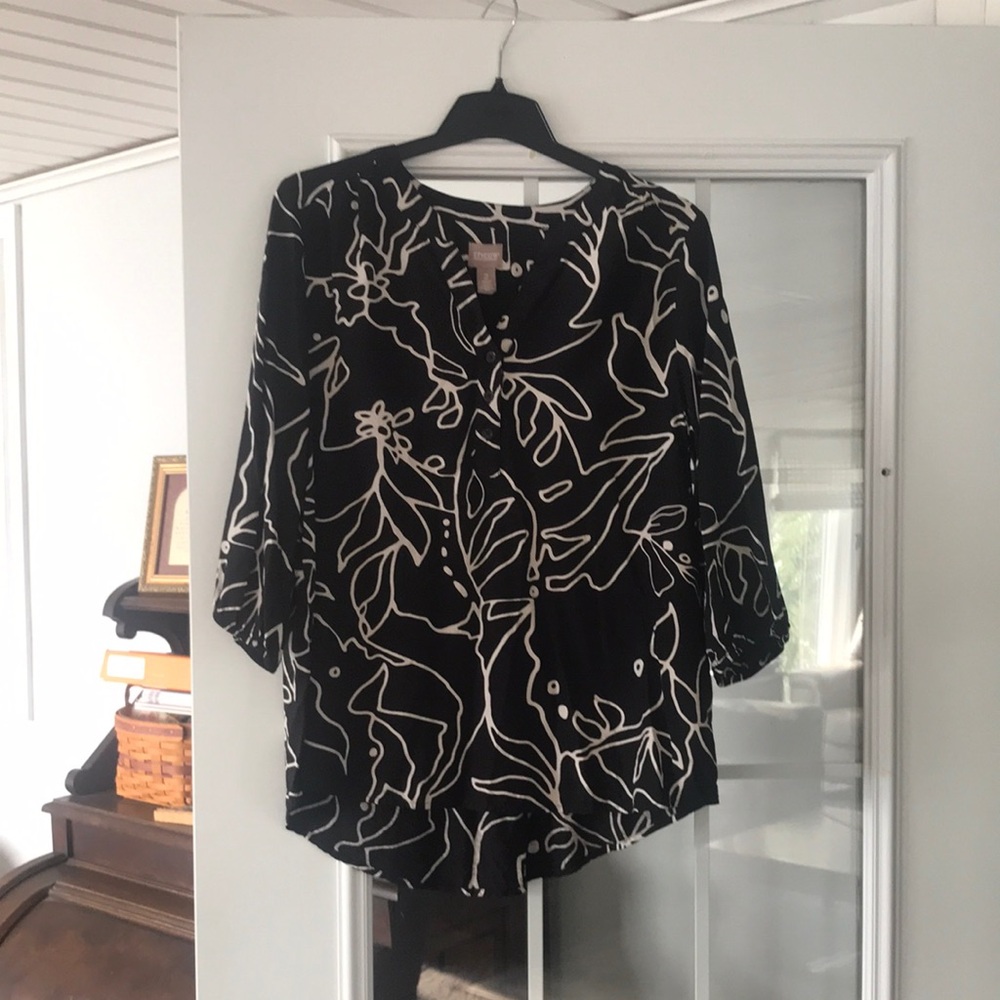 Chico's Artistic Black and White Blouse